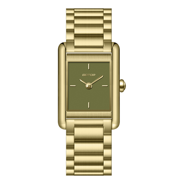 Luxury Women's Analog Pointer Display Quartz Waterproof 3BAR Stainless Steel Glass Square Watch