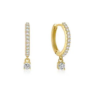 Canner Hot Sale 10Mm Inner Hoop Luxury Silver 925 Fine Jewelry Pendant Earrings