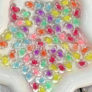 Perles en acrylique en forme de cœur, transparentes et colorées, pour la fabrication de bracelets, fournitures de fabrication de bijoux artisanaux, origine Yiwu, été 2023 - Product Image 1