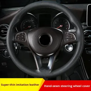 Funda Universal <span class=keywords><strong>para</strong></span> Volante <span class=keywords><strong>de</strong></span> Coche <span class=keywords><strong>de</strong></span> <span class=keywords><strong>Cuero</strong></span> Artificial, Cosida a Mano, Funda <span class=keywords><strong>para</strong></span> Volante Cosida a Mano, 38 cm - Product Image 2