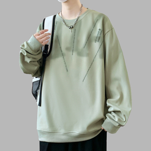 Pull tricoté imprimé col rond pour homme, style Hong Kong, collection Printemps-Automne 2025, coupe ample et décontractée, idéal pour le sport et les loisirs, grandes tailles. - Product Image 4