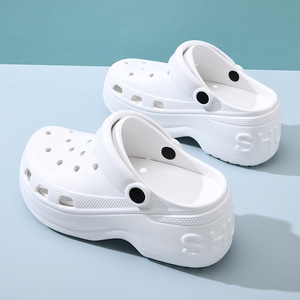 Crocs Platform <b>Clogs</b> Women EVA Sole Breathable Outdoor Beach Summer Closed Toe Durable White Black Khaki 35-40 - Product Image 4