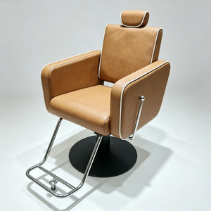 Sillón de Barbería Profesional para Hombre, Reclinable, Negro, Resistente, con Rotación Hidráulica de 360 Grados - Product Image 1