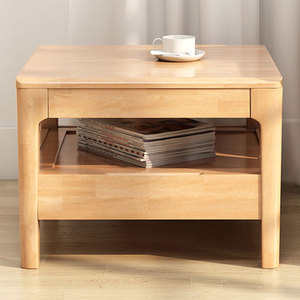 Japanese Style Solid Wood <b>Coffee</b> <b>Table</b> Square Low <b>Table</b> With Drawers Natural <b>Walnut</b> Color Living Room Side <b>Table</b> - Product Image 2