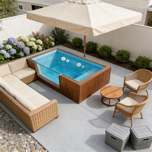 Piscine rectangulaire avec structure en acier et installation professionnelle de marqueurs de voies - Product Image 1