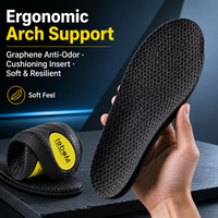 Semelles de chaussures ergonomiques en graphène, antibactériennes, anti-odeurs, à absorption des chocs, avec soutien de la voûte plantaire