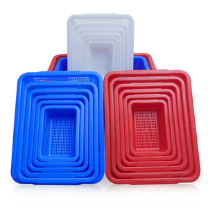 Thickened Square Plastic <b>Mesh</b> Sieves Stackable <b>Storage</b> <b>Baskets</b> For Kitchen Warehouse Vegetable Fruit Organization - Product Image 1