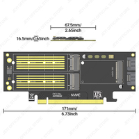 مصنع JEYI 3-in-1 M.2 vme SATA MSATA إلى PCIe SATA محول بطاقة الألومنيوم PCIe/nour مع دروبشيبينغ
