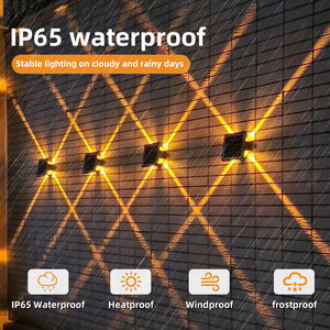 Appliques murales solaires LED étanches pour jardin et cour, éclairage <span class=keywords><strong>ext</strong></span>érieur haut et bas, lampes solaires <span class=keywords><strong>ext</strong></span>érieures pour clôture et mur - Product Image 6