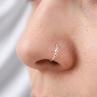 Cincin Hidung Trendy Grosir untuk Pernikahan & Pertunangan, Unisex, Perak Sterling 925, Septum Clicker, Anting Cartilage, Helix, Tragus
