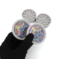 Broyeur biodégradable de 55 mm avec impression UV brillante, accessoire éco-responsable pour tabac en 2 parties, design personnalisé