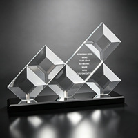 Trofeo Neelpure 175184 con Base Negra Multidiamante, Grabado Láser de Cristal, Patrón Personalizado DIY