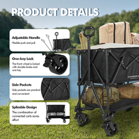 KINGGEAR-Chariot de sport pliable pour le camping et la pêche, 170L, double étage, pliable, avec roues