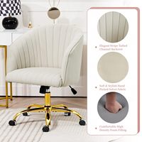 Chaise de bureau en velours ergonomique et confortable pour bureau à domicile à prix d'usine avec chaise rembourrée chaise de bureau en cuir blanc à cadre doré