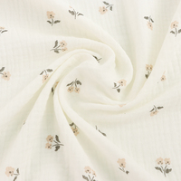 XNZTEX JURAVICHY JF2536 Tissu de couverture pour bébé nouveau-né en mousseline de coton 100% double gaze, imprimé floral super doux, personnalisé