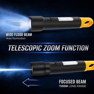 WOSEN 15W White Laser Dual <b>Light</b> Source LED Torch Zoom 1500m Lighting Smart Digital Hanging Outdoor Camping LED Flashlight - Product Image 4