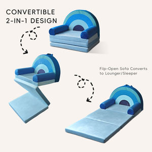 Funda de terciopelo suave comprimida de espuma de alta densidad de fábrica, sofá convertible para niños pequeños, <span class=keywords><strong>tumbona</strong></span> moderna para sala de estar, OEM - Product Image 5