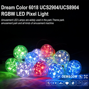 DC 24V IP68 impermeable 60mm 18LEDs 6018 UCS2904 UCS8904 RGBW <span class=keywords><strong>LED</strong></span> Pixel Cabochon Point Light para parques temáticos de atracciones - Product Image 2