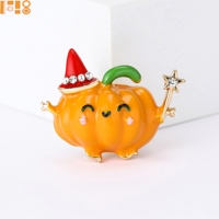 Broche Citrouille Halloween 2026 en Alliage Émaillé pour Vêtements et Accessoires, Bijoux Fantaisie, Vente en Gros Usine, Stock Disponible pour l'Europe et l'Amérique