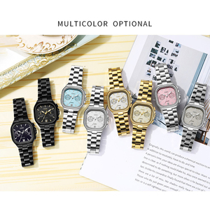Reloj de Cuarzo Personalizado para <span class=keywords><strong>Mujer</strong></span>, Diseño Cuadrado con Calendario, Resistente al Agua, Delgado, Ideal para Vestir Formal o Diario - Product Image 2