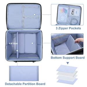 Free sample Double-layer Portable Carrying Case with Laptop Layer Shoulder <b>Trolley</b> Strap Travel Mobile Printer Storage <b>Bag</b> - Product Image 2