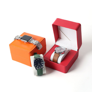 <b>Custom</b> Luxury PU Leather Watch Storage <b>Case</b> Rectangle <b>PC</b> <b>Case</b> Logo Foam Insert Display Packaging Water Resistant Dustproof Snap - Product Image 3