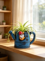Jardinière en ciment style fée, mini-cabane en forme de gland, pot de fleurs pour micro-paysage, décoration rustique extérieure, sculptée à la main, style américain