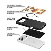 Coque de téléphone AG Feeling Black Edge avec motif Hotdog doré pour iPhone 17, 17 Pro Max, 16 Pro, 15, 15 Pro Max, 15 Pro, 14 Pro Max – Coque magnétique
