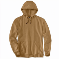Sweat à capuche décontracté pour homme en coton épais, imprimé, sans cordon, couleur unie, coupe oversize, doublé, OEM