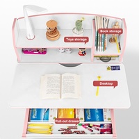 Table d'étude en bois réglable en hauteur pour enfants et adolescents pour écrire, lire, dessiner.