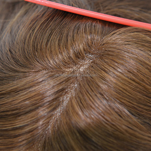 Topper juif en <span class=keywords><strong>cheveux</strong></span> humains vierges brésiliens, base mono 6x7 avec trame cousue à la machine, postiches naturels pour femmes, livraison rapide - Product Image 5