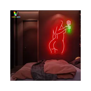 Factory price DC12V acrylic outdoor decorative Red Sexy Lady Back led neon signs lights
