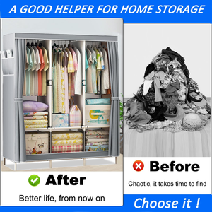 New <b>Foldable</b> <b>Wardrobe</b> Simple Non Woven <b>Wardrobe</b> Storage Portable Multi Layer <b>Wardrobe</b> for Storage Organization - Product Image 2