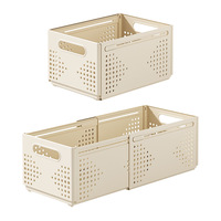 Diviseur de tiroir empilable en plastique PP, extensible et pliable, boîte de rangement de cuisine et panier organisateur de bureau