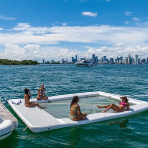 PVC personalizado antideslizante agua inflable muelle flotante plataforma de natación escalera desmontable yate amigable balsa de cubierta para lago piscina océano - Product Image 1