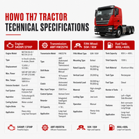 Camion tracteur HOWO TH7 6x4 d'occasion, Euro 3, configuration diesel mécanique pour le transport régional, camion tracteur HOWO 6*4