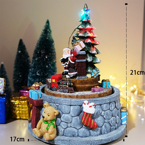 Árbol de Navidad de resina giratorio, <span class=keywords><strong>tren</strong></span> de Santa, luz Musical, adornos de Navidad, gran oferta - Product Image 5