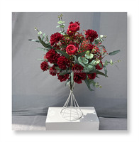 Automne Automne Orange Foncé Rouge Marron Couleur Fleurs Artificielles Arrangement Centres De Table Automne Fleurs De Mariage pour La Décoration De Mariage
