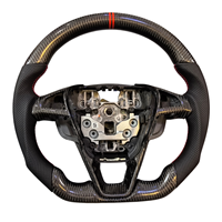 Personnalisation des améliorations automobiles, cuir perforé en fibre de carbone de qualité supérieure pour le volant de voiture Ford Mondeo