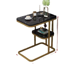 Mesa de centro de extremo pequeño en forma de <span class=keywords><strong>C</strong></span> de panel de madera moderno industrial para sofá y cama de sala de estar - Product Image 1