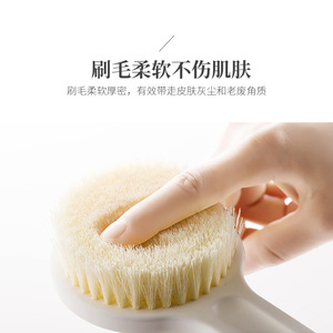 Bath <b>Brush</b> Long Handle Soft Bristles Body Scrub <b>Back</b> Cleaning White PP Material - Product Image 3