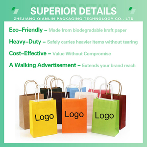 Eco-Friendly Custom Logo <strong>Printed</strong> Kraft <strong>Paper</strong> Shopping <strong>Bag</strong> Twisted Handle Biodegradable Retail Gift Packaging Tote Candle Craft - Product Image 2