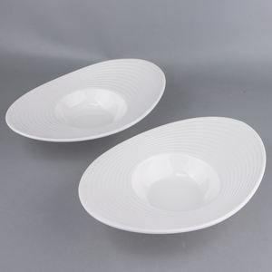 Assiette à pâtes en céramique blanche pure, porcelaine italienne, soucoupe, <span class=keywords><strong>chapeau</strong></span> <span class=keywords><strong>de</strong></span> <span class=keywords><strong>paille</strong></span>, bol à soupe occidental, vaisselle <span class=keywords><strong>de</strong></span> restaurant - Product Image 5