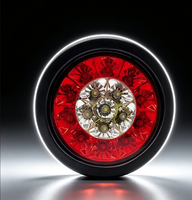 Nouvelles feux arrière de camion et de remorque 12V-24V à 16 LED, en aluminium et PC de haute qualité, avec fonctions de brouillard, stop, frein et marche arrière, ambre et rouge