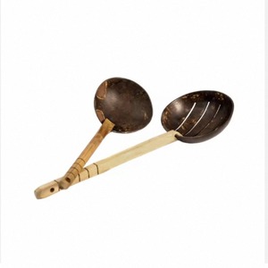 3-Piece Coconut Wood Ladle and Spoon Set Handmade Eco-Friendly Dishwasher <b>Safe</b> Kitchen Cooking Serving <b>Tools</b> - Product Image 3