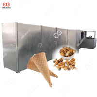 Équipement de cuisson à haute efficacité Machine de cône de gaufre de crème glacée Ligne de tasse de gaufre de cône de sucre roulé avec gaine