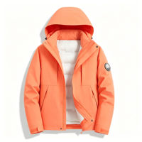 Veste d'extérieur à capuche et col roulé, écologique, coupe-vent, imperméable, chaude, pour hommes et femmes, logo personnalisé, automne-hiver, camping