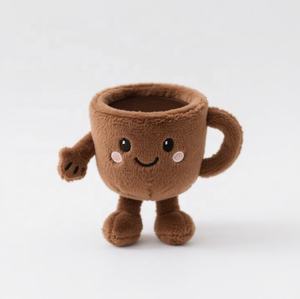 カスタム漫画コーヒーカップぬいぐるみキーチェーンかわいいバッグペンダントカワイイふわふわぬいぐるみ人形枕 - Product Image 1