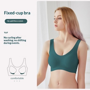 บราไร้โครง ไร้ตะเข็บ สวมใส่สบาย แบบกึ่งฟิกซ์คัพ สำหรับผู้หญิง ไร้สาย รองรับทรงสูง ผลิตจากผ้าสแปนเด็กซ์/ไนลอน เหมาะสำหรับเล่นกีฬา - Product Image 2
