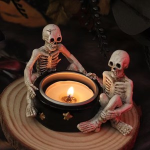 Decoración <span class=keywords><strong>de</strong></span> Halloween <span class=keywords><strong>de</strong></span> Resina: <span class=keywords><strong>Bruja</strong></span> con Portavelas <span class=keywords><strong>de</strong></span> 10*8.2*8.9cm, Accesorios <span class=keywords><strong>de</strong></span> Fiesta, Decoración <span class=keywords><strong>de</strong></span> Casa - Product Image 4